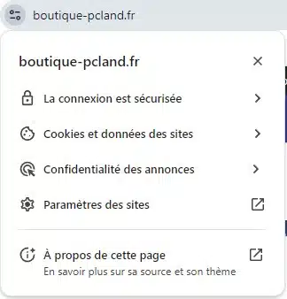 Connexion sécurisée au site Boutique PcLanD