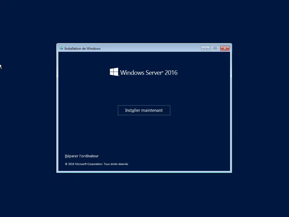 Windows server 2016 sans interface graphique 1
