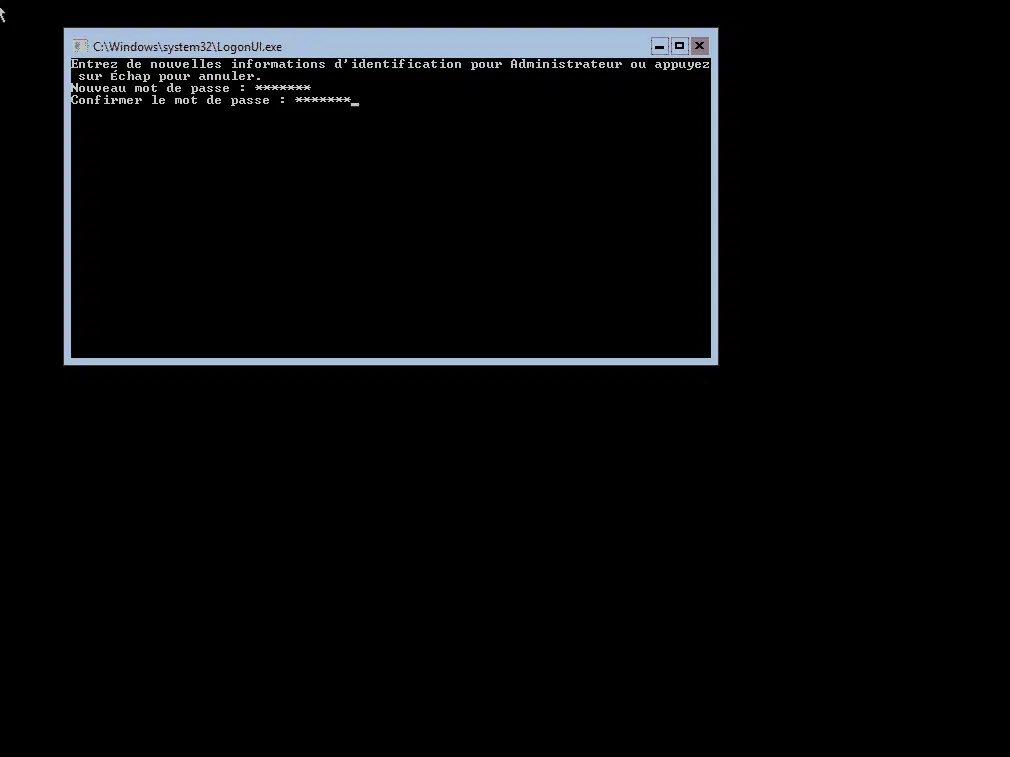 mot de passe Windows server 2016 sans interface graphique