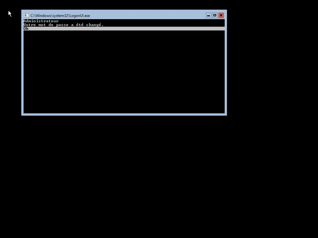 ok mot de passe Windows server 2016 sans interface graphique
