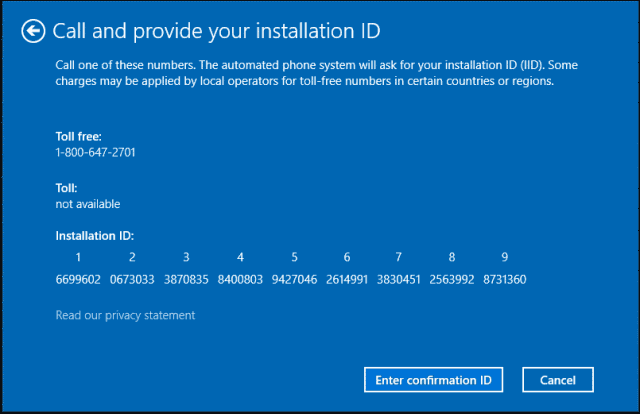 Impossible d activer windows 10