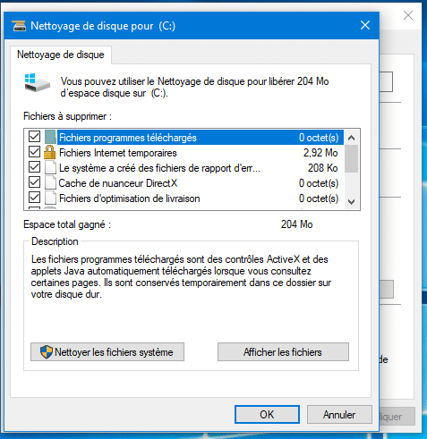 Comment supprimer un windows old sur c clique sur nettoyage