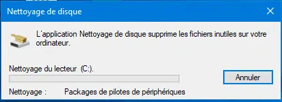 nettoyage en cours