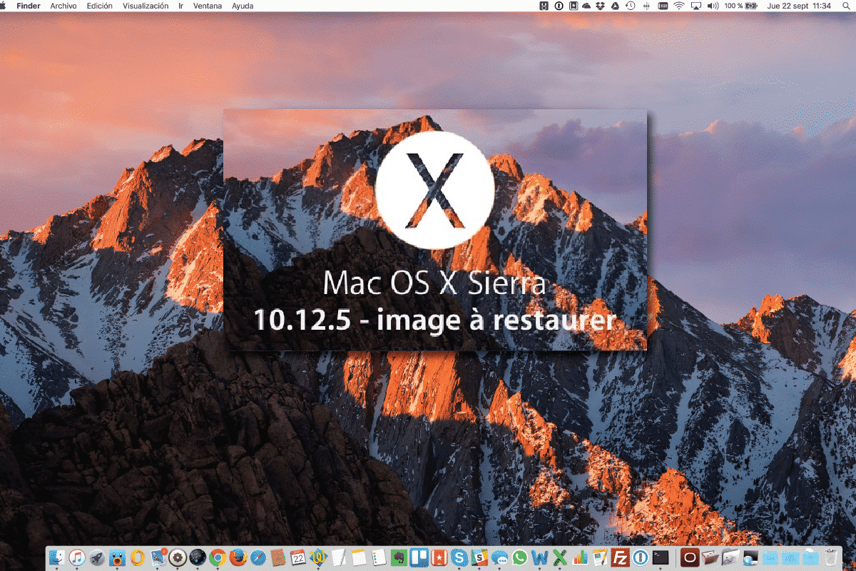 MAC OS X 10.12.5 - SIERRA - IMAGE À RESTAURER - JUILLET 2017