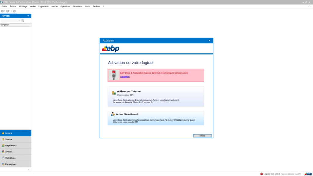 Activer ma licence de mon logiciel EBP Activer ma licence de mon logiciel EBP