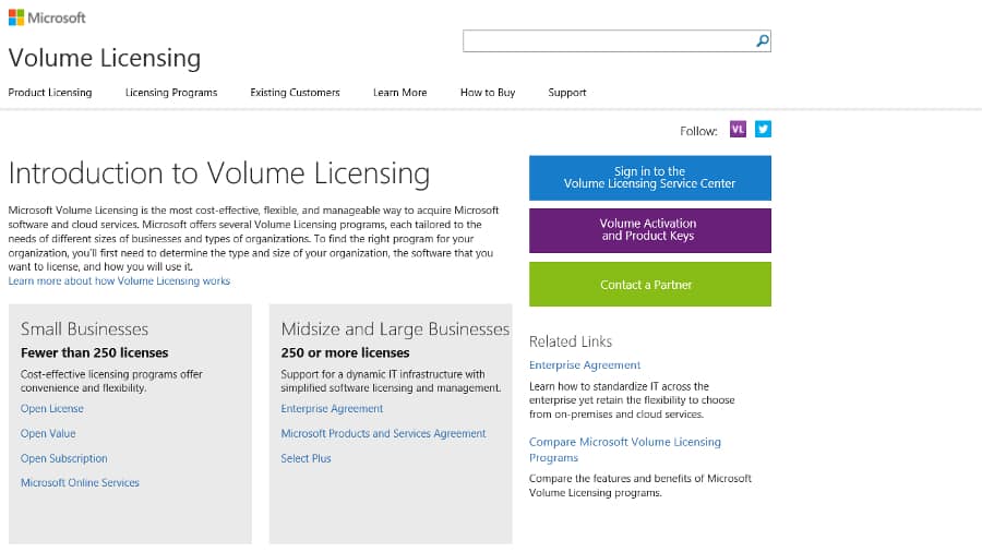 licences Windows de type VOLUME