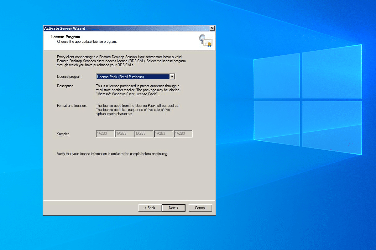 Comment installer une CAL RDS Windows server