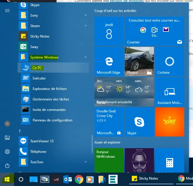 Comment savoir ma version de windows