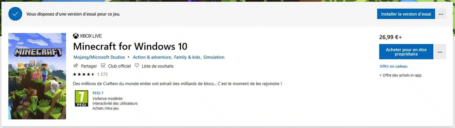 Comment activé un jeu sur Windows Store