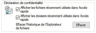 5 - Vider fichier recents sur Windows 10