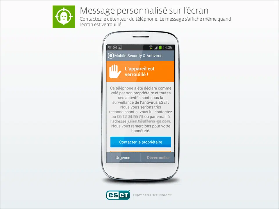 ESET message personnalise