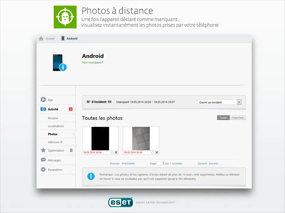 ESET photos à distance