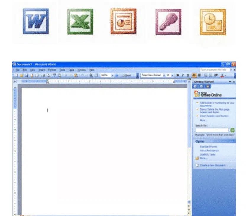 Office 2003 interface