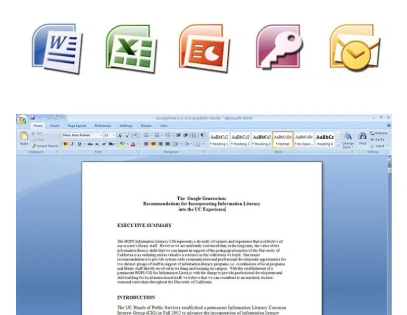 Office 2007 interface