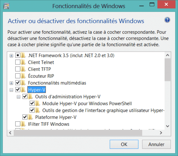 1 - Activer Hyper-V sur Windows 8 Activer Hyper-V