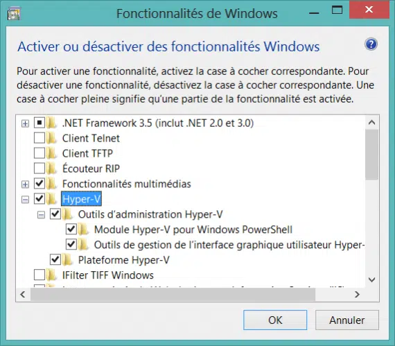 Activer Hyper-V