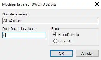 désactiver l'assistant Cortana sur Windows 10