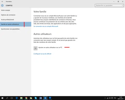 Comment créer un compte windows 10