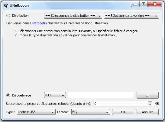 Rendre la clé USB bootable