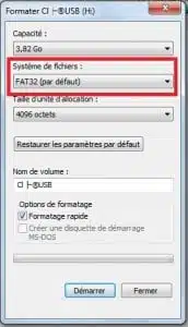 cle usb bootable FAT