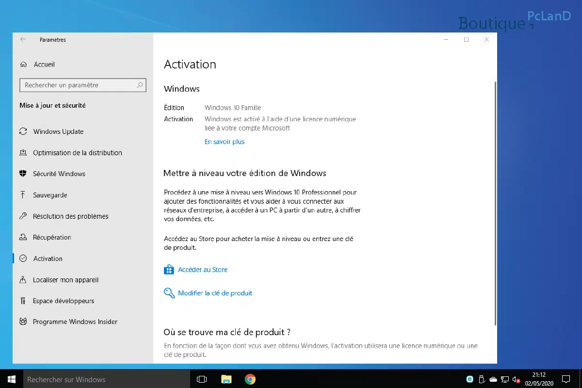 Passer de Windows 10 32 bits à Windows 10 64 bits