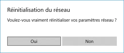 Réinitialiser maintenant parametre reseau windows 10