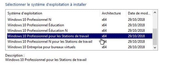 Windows 10 Professionnel pour les Stations de travail x64