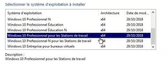 Windows 10 Professionnel pour les Stations de travail x64