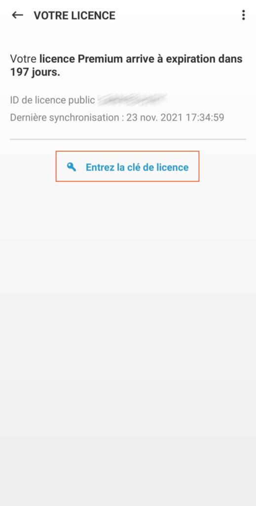 03 - Comment ajouter clé de licence ESET mobile Security