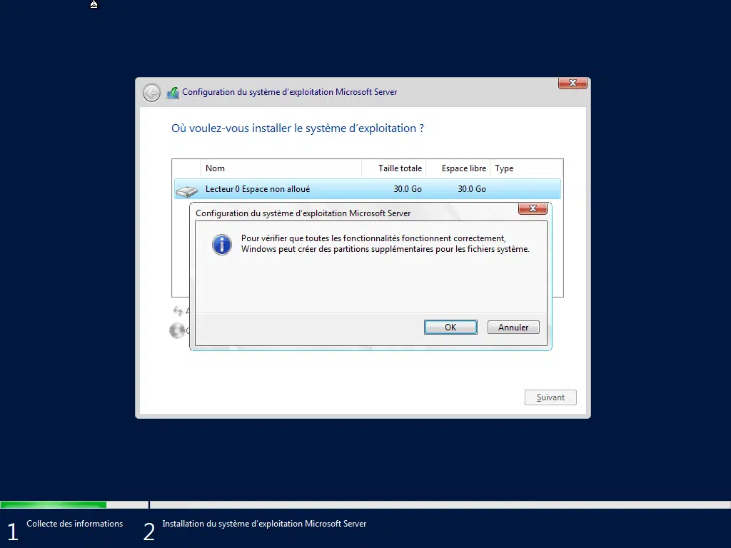 installer le système d'exploitation Windows server 2022