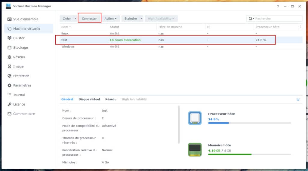 08 - virtual machine windows en cours d'execution sur nas synology virtual machine windows en cours d'execution sur nas synology