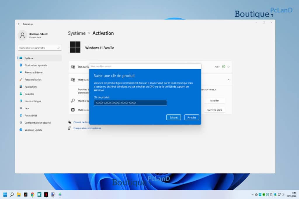 Activation de Windows 11 sur son ordinateur