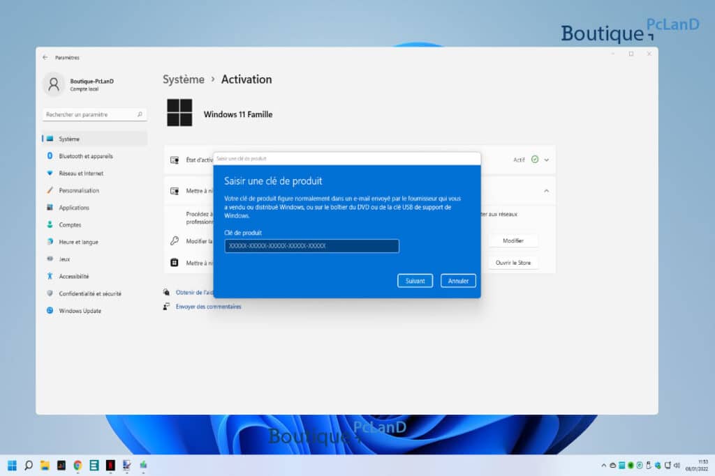 Activation de Windows 11 sur son ordinateur Activation de Windows 11 sur son ordinateur