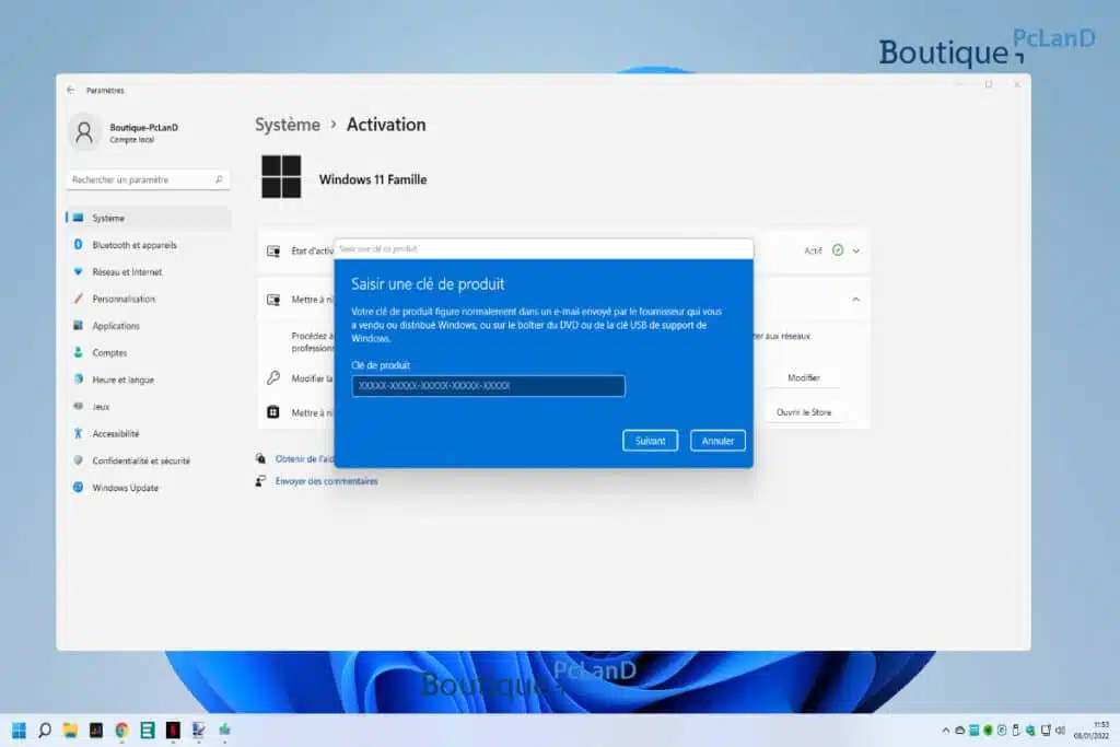 Licences (clé de produit) gratuites pour installer Windows 11