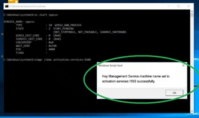 Activation Windows server 2022 avec ligne de commande