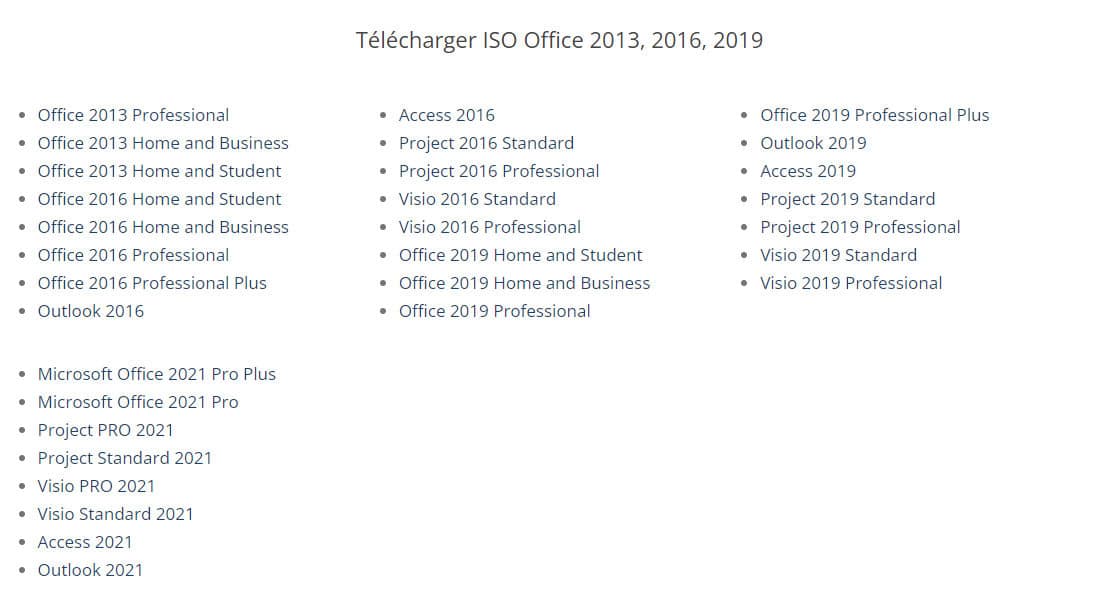 Télécharger ISO Office 2013, 2016, 2019