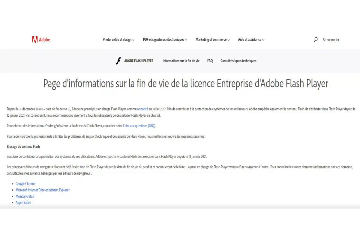 Télécharger et installer adobe flash player