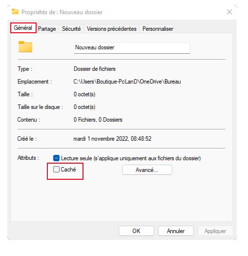 cacher un dossier sous Windows cacher un dossier sous Windows