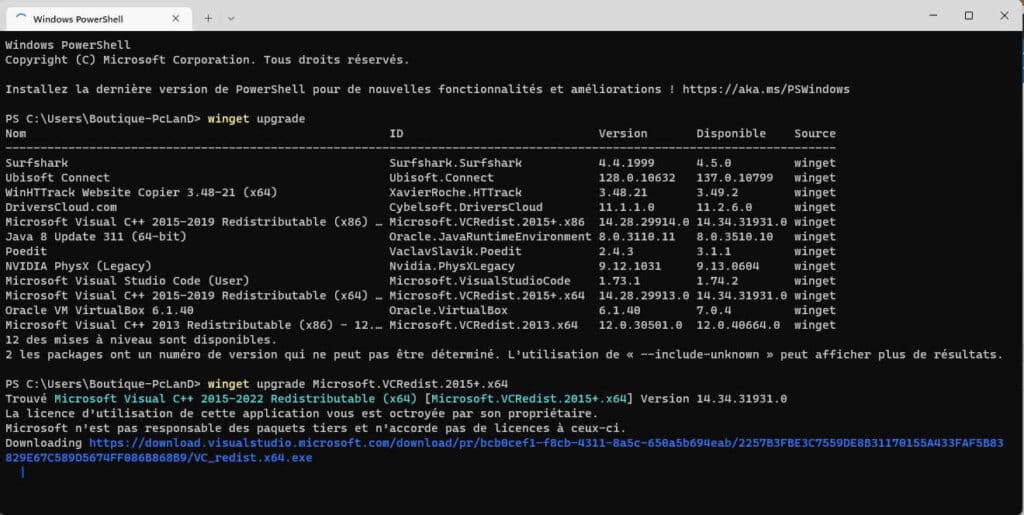 01 - winget upgrade Microsoft.VCRedist.2015+.x64 cmd winget upgrade Microsoft.VCRedist.2015+