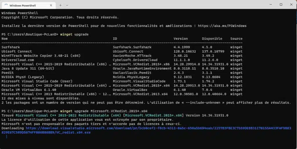 winget upgrade Microsoft.VCRedist.2015+