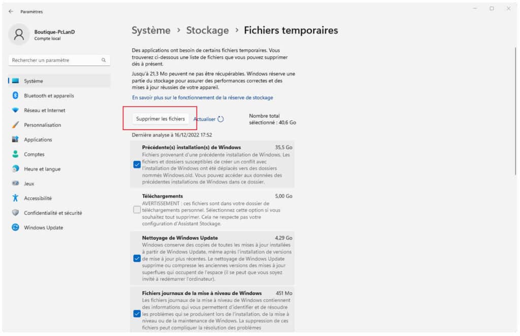 bouton pour supprimer ficiher windows.old de windows 11 bouton pour supprimer ficiher windows.old de windows 11