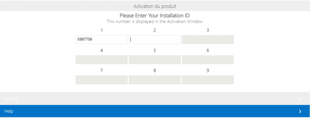 9 séries de 7 chiffres de votre ID d’installation