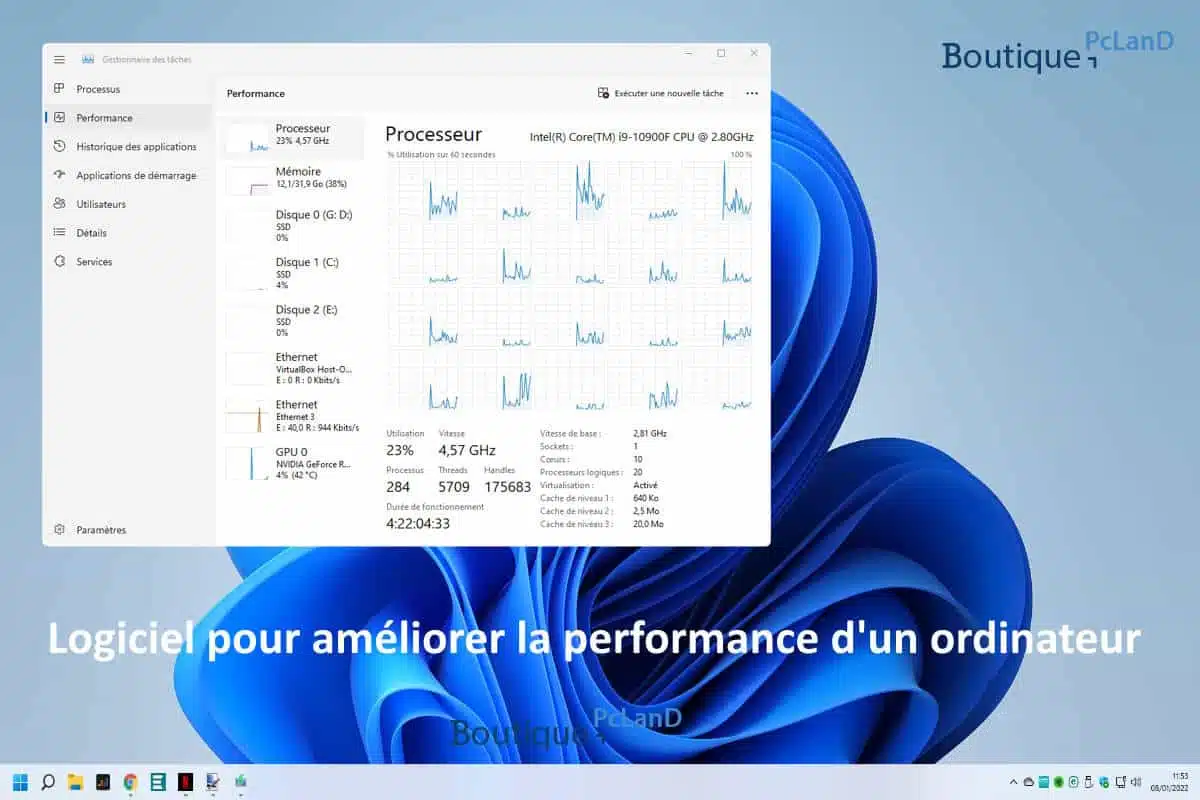 Logiciel pour améliorer la performance d'un ordinateur