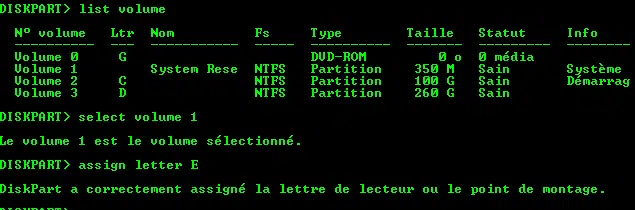 diskpart assign letter