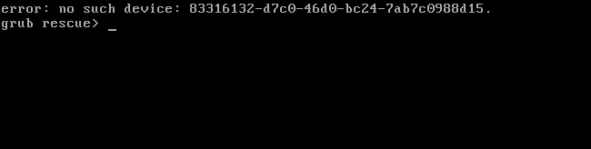erreur grub no such device error