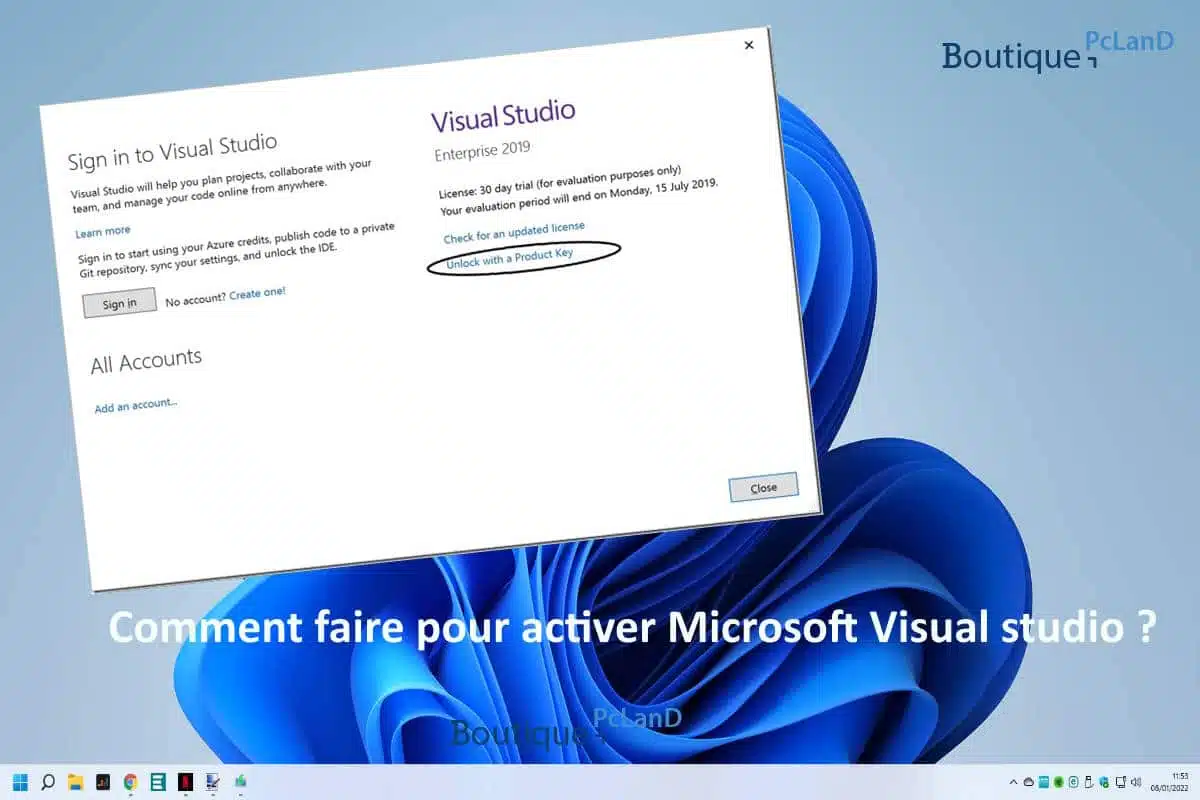 Comment faire pour activer Microsoft Visual studio ?