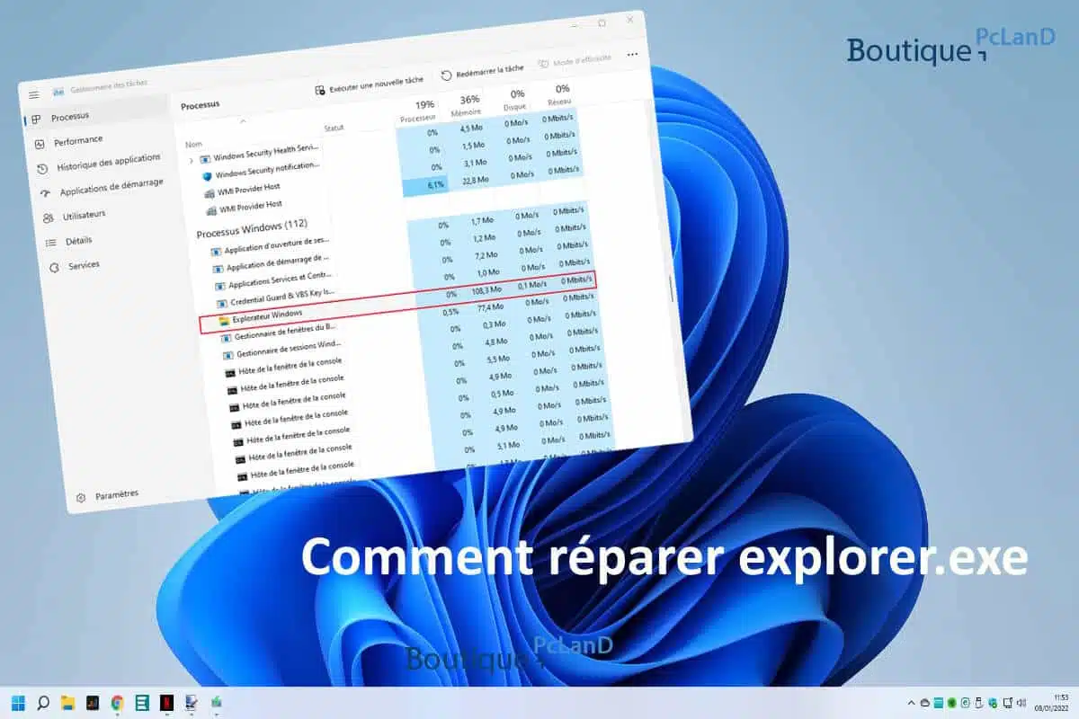 Comment réparer explorer.exe