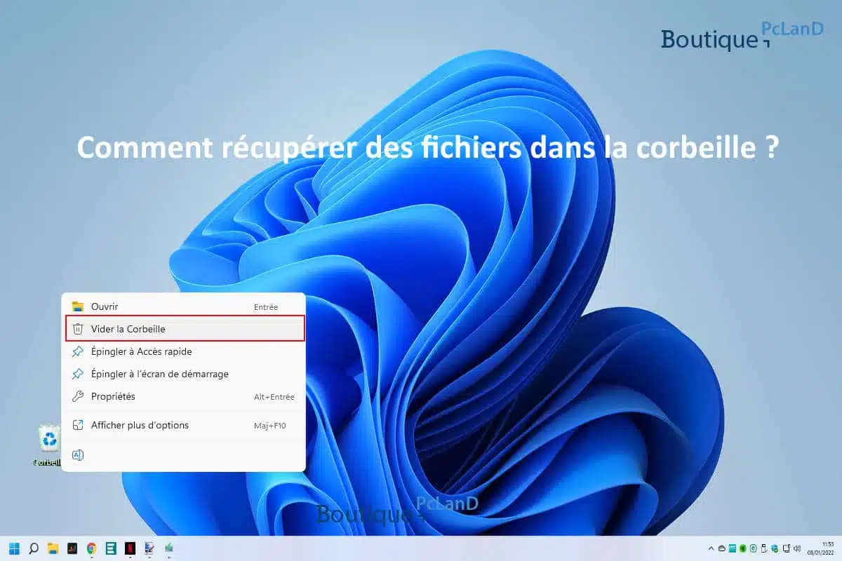 Comment récupérer des fichiers dans la corbeille ?