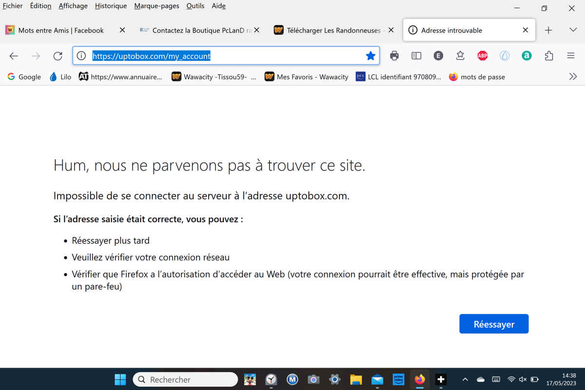 Impossible de me connecter à uptobox.com ?