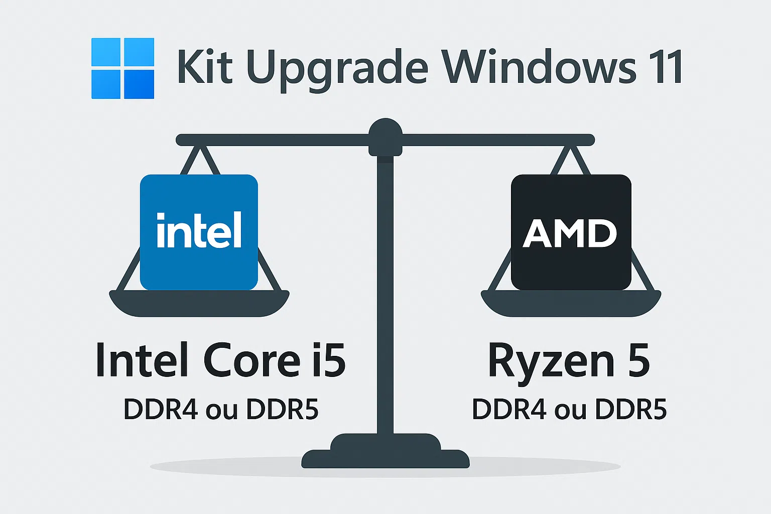 Comparatif Kit Upgrade Windows 11 Intel vs AMD (DDR4 vs DDR5)